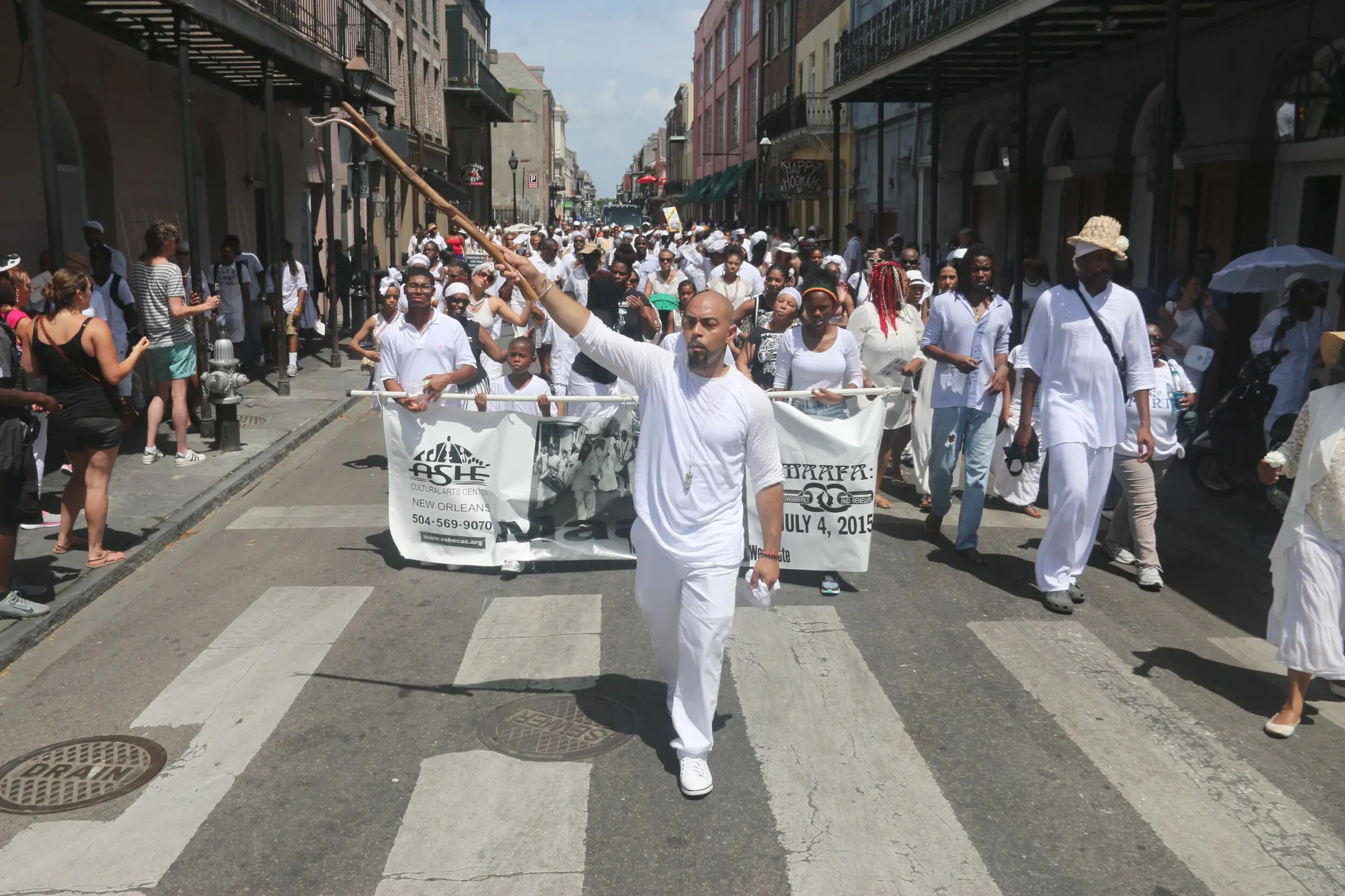 People rallying on street